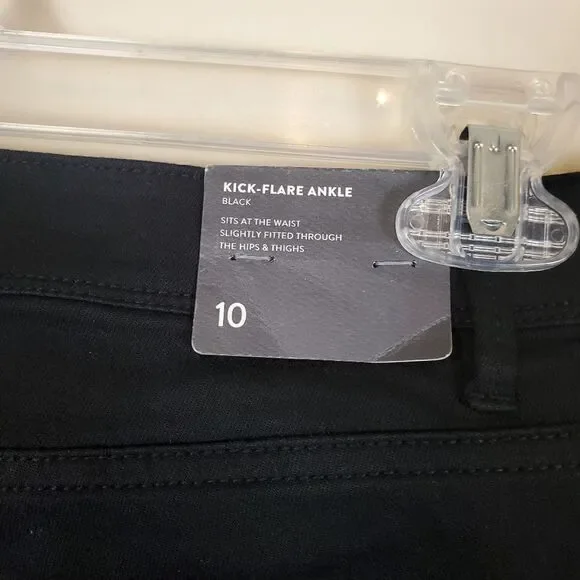 J. Jill Denim Black Kick Flare Ankle Cut Off Jeans Size q0 - Picture 6 of 8